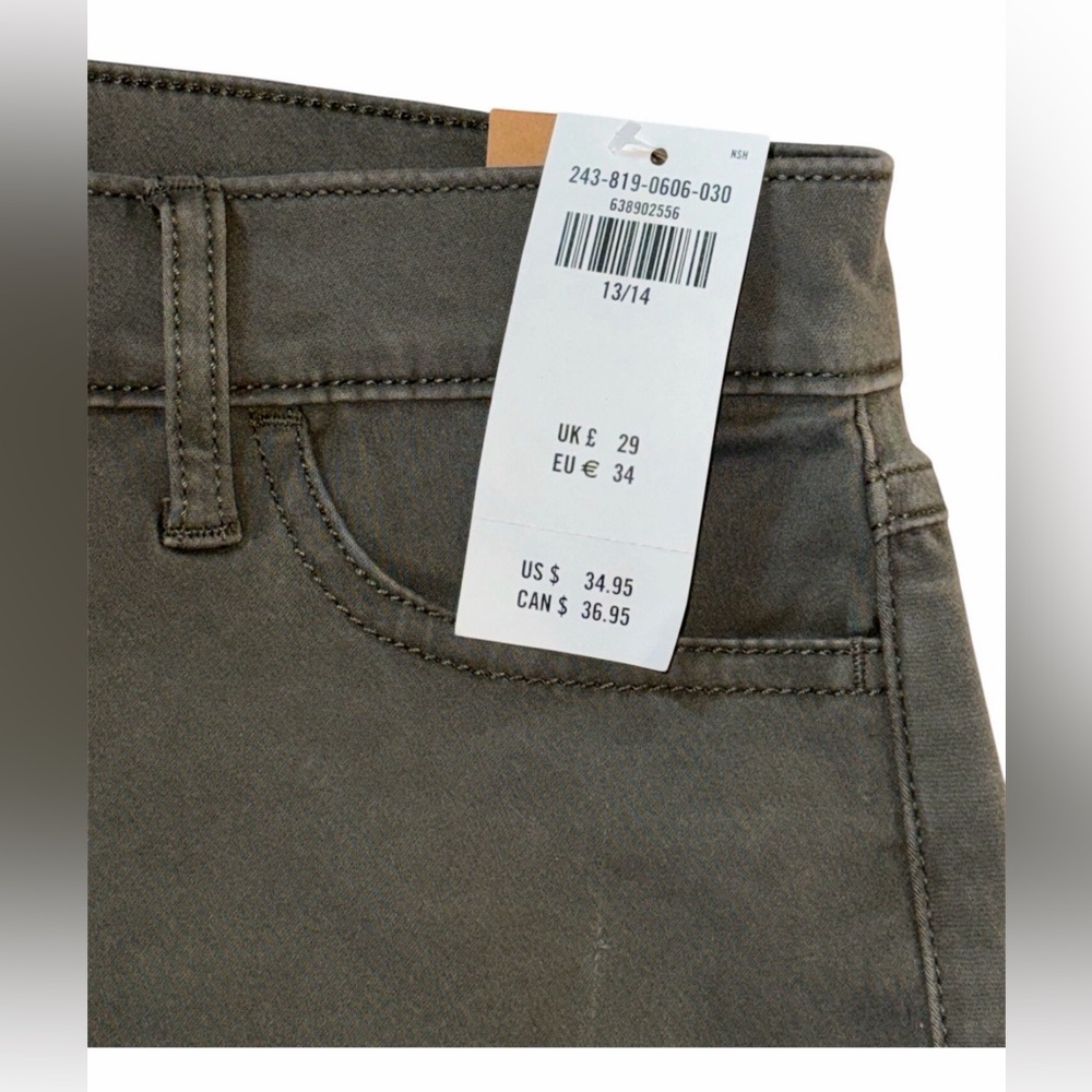 Abercrombie Kids Army Green Sueded Stretch Girls Cargo Skirt Sz 13/14 NWT $35 - Picture 3 of 8